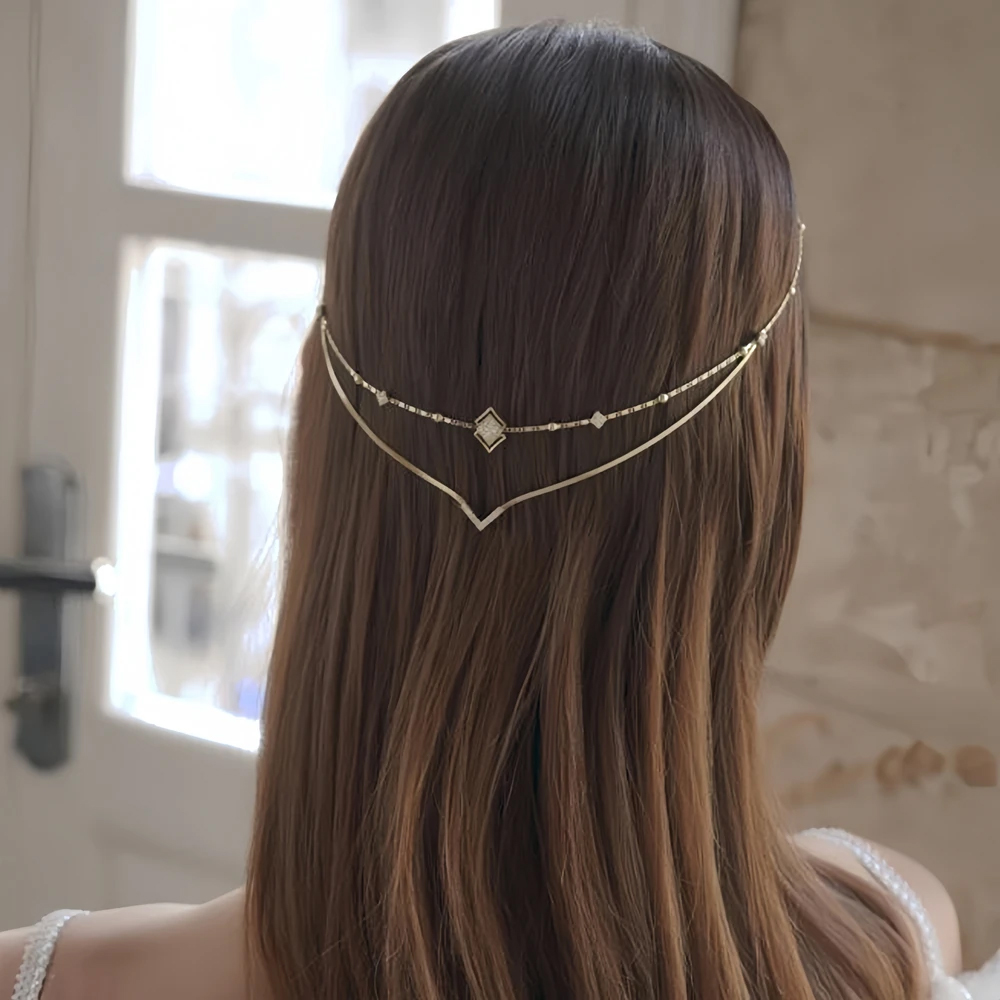 Women Accessories India - Breloque strass V chaîne de cheveux