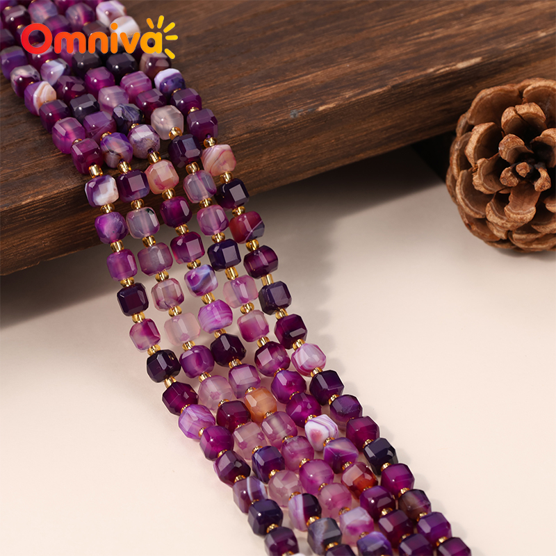 Women Accessories In Wholesale - Perles facettées en pierre d'agate à