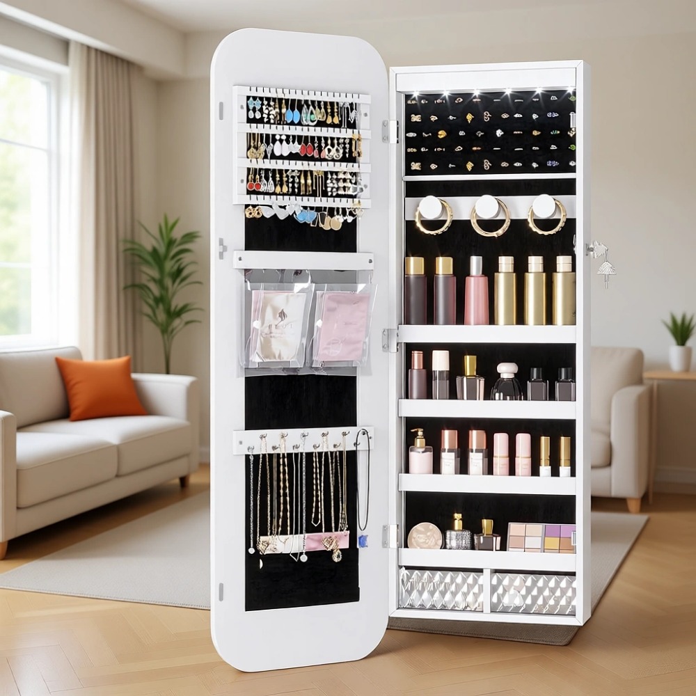 Women Accessories Organizer - Armoire à bijoux éclairée par LED