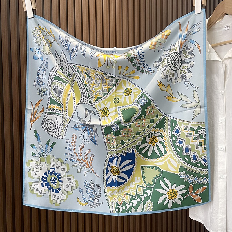 Women'S Accessories Handbags - Foulard carré vert bohème motif cheval