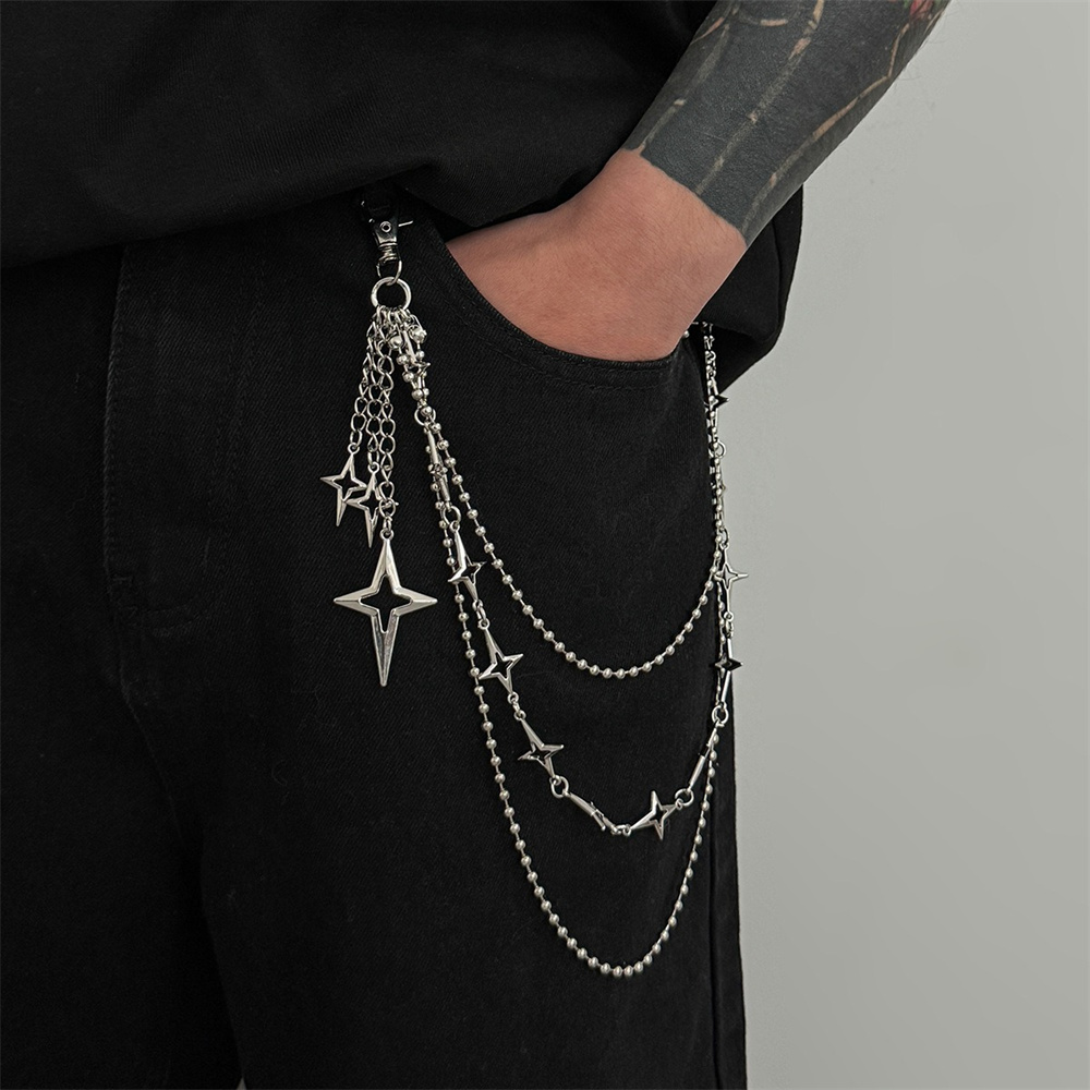 Women'S Jeans Accessories Chain - Chaîne de pantalon punk multicouche en