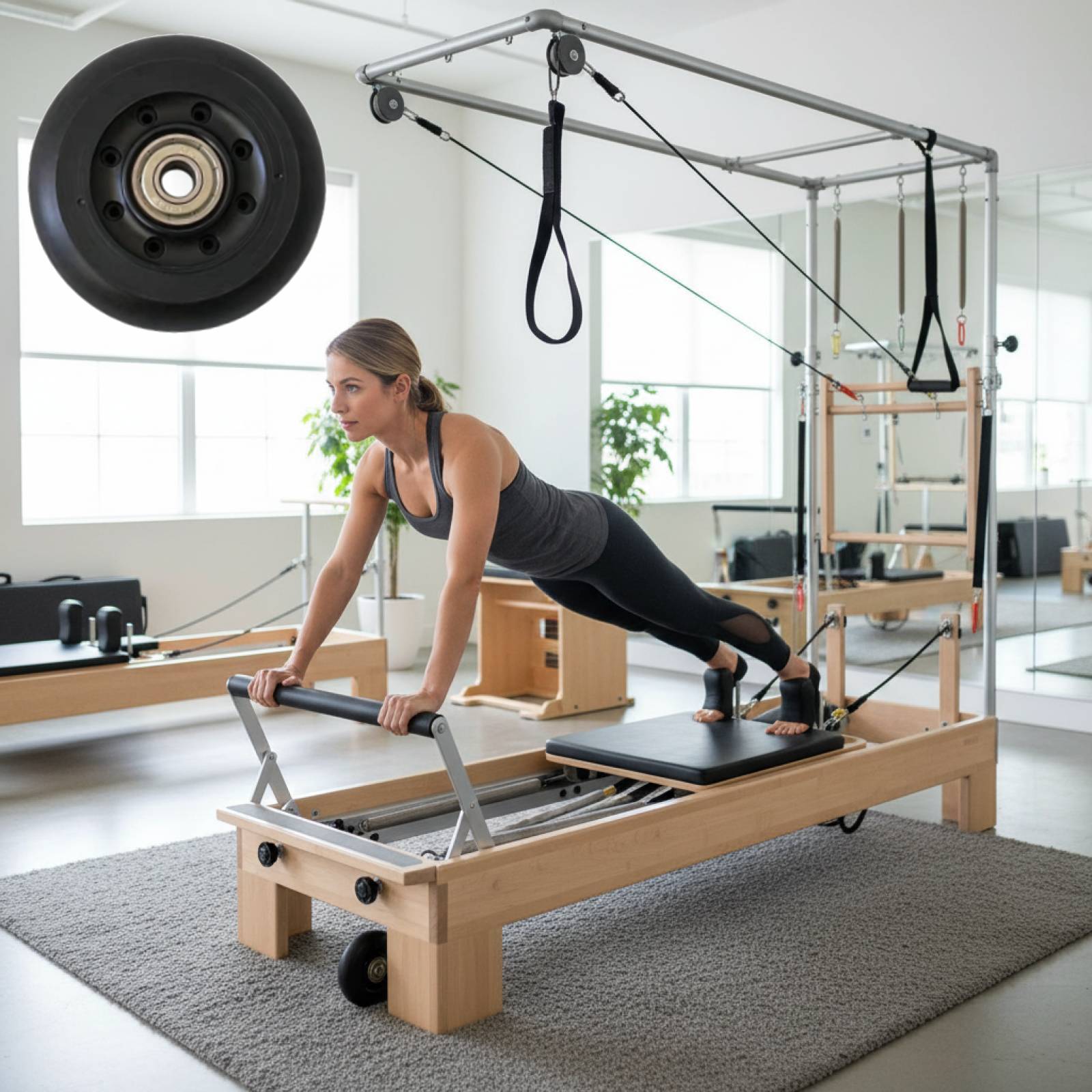 Women'S Exercise Accessories - Roue de Pilates Reformer Noire pour