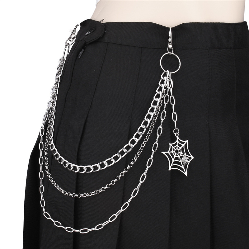 Women'S Jeans Accessories Chain - Pantalon en métal argenté noir pour