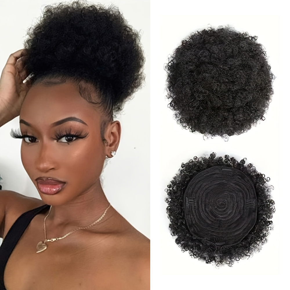 Women Accessories India - Afro crépus bouffées 100% cheveux humains