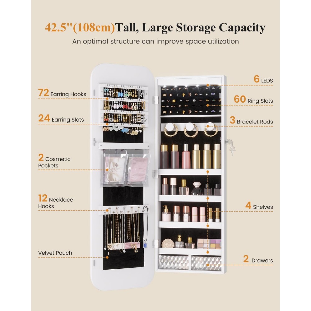 Armoire à bijoux éclairée par  - Women Accessories Organizer avis et prix
