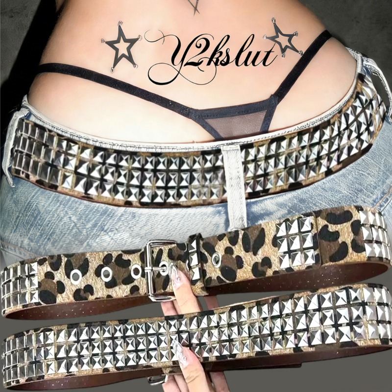 Ceinture Y2K à rivets léopard, - Women'S Jeans Accessories Chain avis et prix