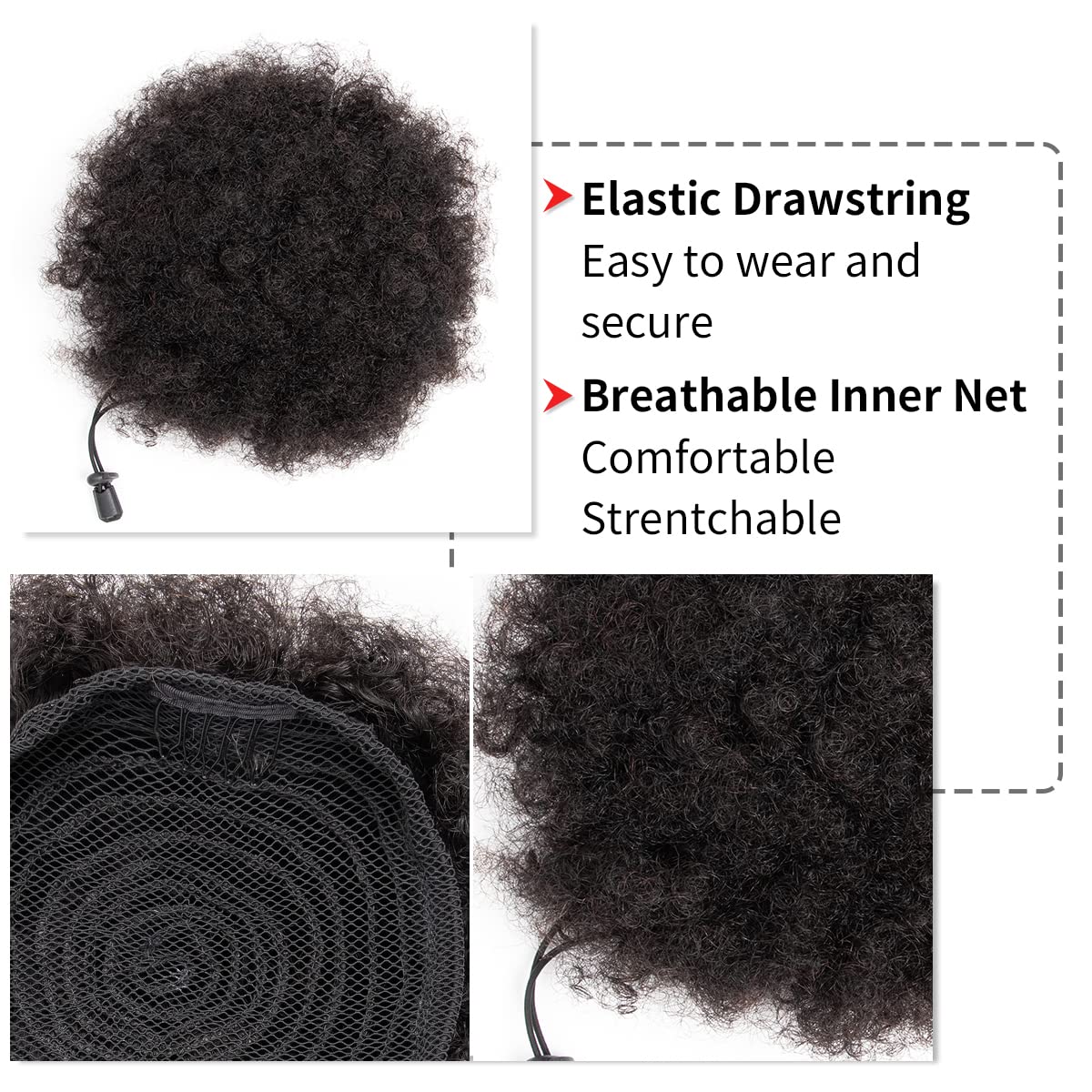 Afro crépus bouffées 100% chev - Women Accessories India avis et prix